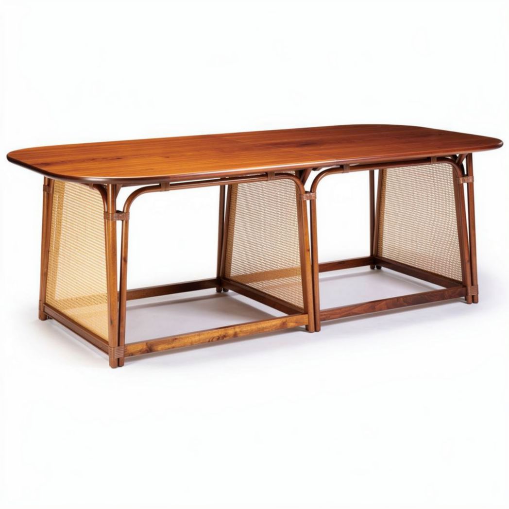 Wooden dining table with mesh sides 200 x 100 x 75 cm for modern homes