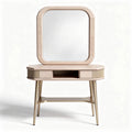 Wooden dressing table with square mirror and drawers 80 x 40 x 150cm
